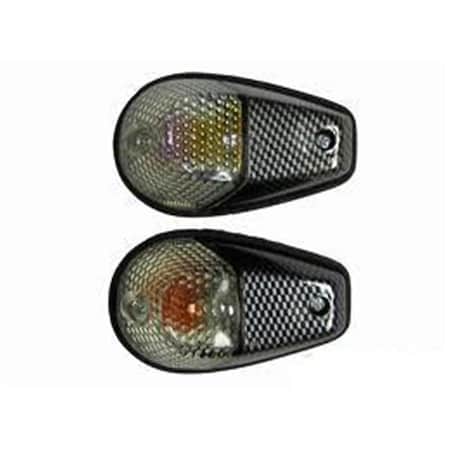 Superjock Flash Mount Marker Signal Light Dual - Clear & Black SU3019061